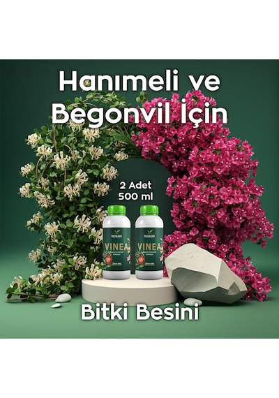 Vinea İkili 500 Ml 2 Adet Dış Mekan Süs Bitkisi Besini - Begonvil Ve Hanımeli İçin Hızlı Büyüme 500 ML