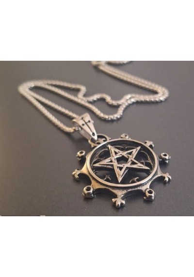 Paslanmaz Çelik Pentagram Yıldız Kolye Gümüş