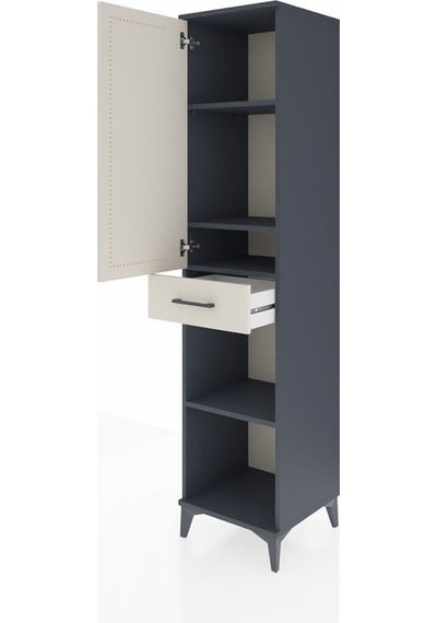 Hyperion Dolap 4 Raflı Tek Çekmeceli Tek Kapaklı 44x44x195 An... Antrasit