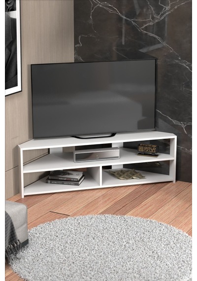 Köşe Tv Ünitesi Beyaz 140 Cm