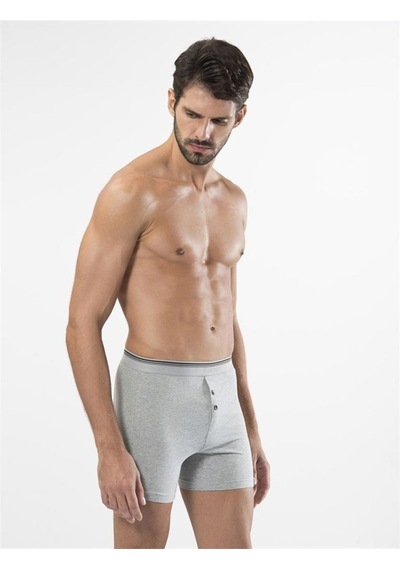 Türen 135 Likralı Düğmeli Boxer Ikili Paket-Grı - L