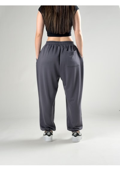 Cocopelli Pileli Füme Kadın Jogger Pantolon Coc2844 Füme