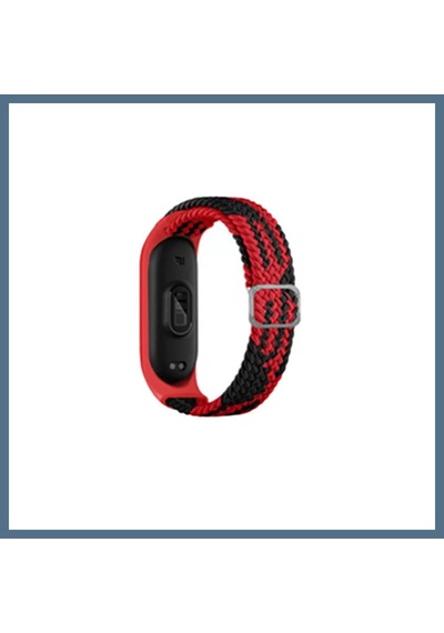 Buradabulabilirsin Mi Band 6 Uyumlu Star Kordon - Kırmızı-siyah Bbz