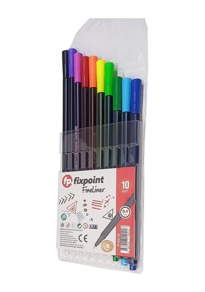 Tr Fineliner 10 Lu İnce Uçlu Kalem 1 Paket 10 Renk 0.4 Mm Keçe Uçlu Kalem Renkli İşaretleme Yazı Kalemi