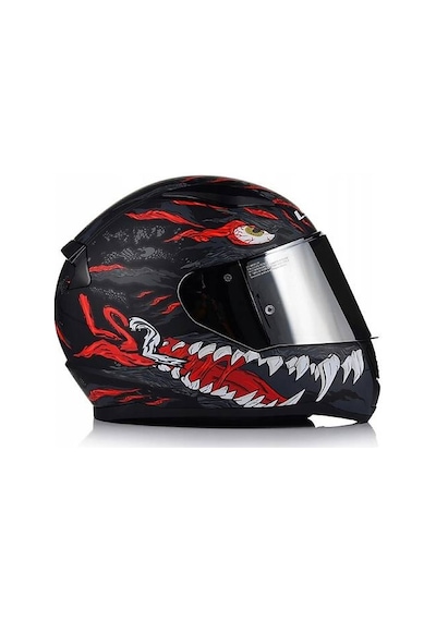 Ls2 Rapıd 2 Kaıju Mat Siyah-kırmızı Fullface Motosiklet Kaskı Gri Camlı Sıyah-Kırmızı