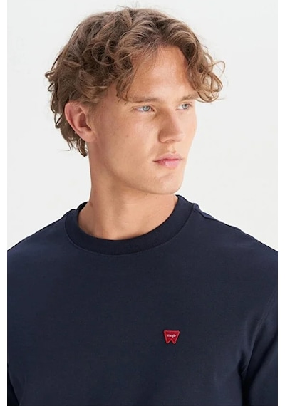 Wrangler Bisiklet Yaka Lacivert Erkek Sweatshirt-w2520255410