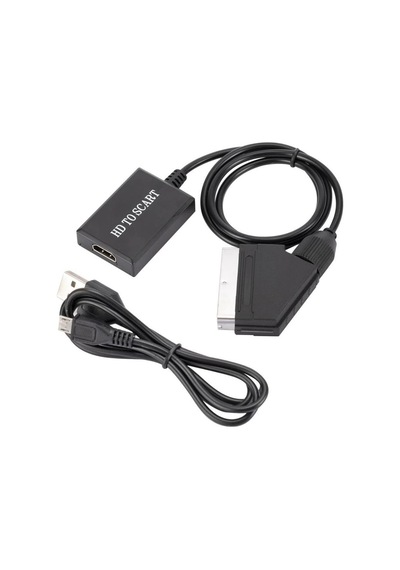 Hdmi To Scart 1080p Hd Av Video Çevirici Dönüştürücü Adaptör