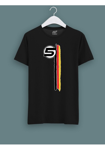 Fnbx Sebastian Vettel 3 Çizgili T-shirt Siyah