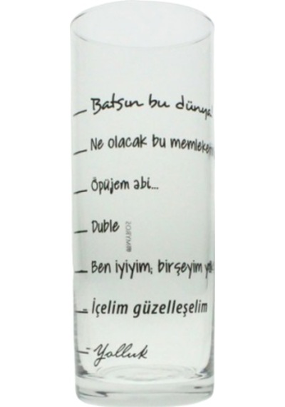 Batsın Bu Dünya Rakı Bardağı 2veaposli Cam Bardak