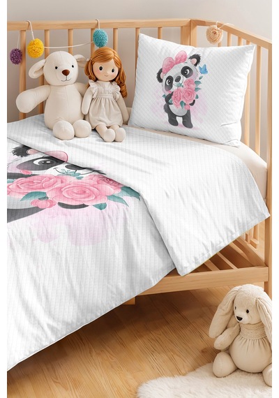 Evimde Bambaşka Panda Pembe Pastel Kız Çocuk Pike Takımı - Çiçekli Beyaz Mint Bebek Odası Yatak Örtüsü - 160x220 CM Evimde Bambaşka Panda Pembe Pastel Kız Çocuk Pike Takımı - Çiçekli Beyaz Mint Bebek Odası Yatak Örtüsü - 160x220 CM
