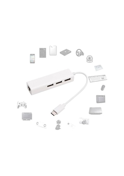 4693 Usb 3.1 Type C Hub Ethernet Çevirici Çoklayıcı Dönüştürücü Adaptör