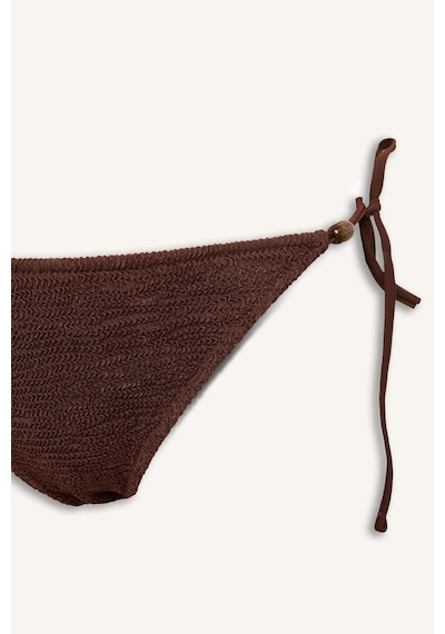 Defacto Regular Fıt Kırışık Dokulu Kahverengi Bikini Alt E0208ax26smbn341 Kahve-bn341
