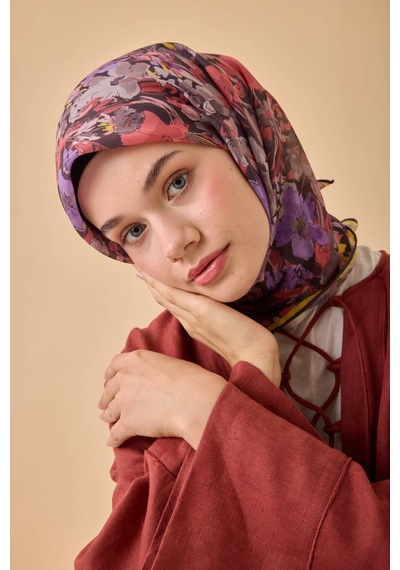 Silk Home Soft Eşarp 73088-16 Acı Kahve, Gül, Tozpembe, Sarı, Mor, Gri