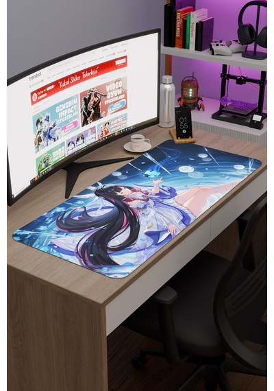 Columbina Damselette Genshin Impact Anime Oyuncu V3 - 90x40 Xxl Gaming Mouse Pad Fare Altlığı