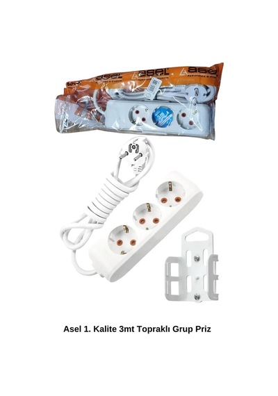 3 Metre Askı Aparatlı Topraklı 3lü Grup Priz Royaleks-ast303 0 - 2 M