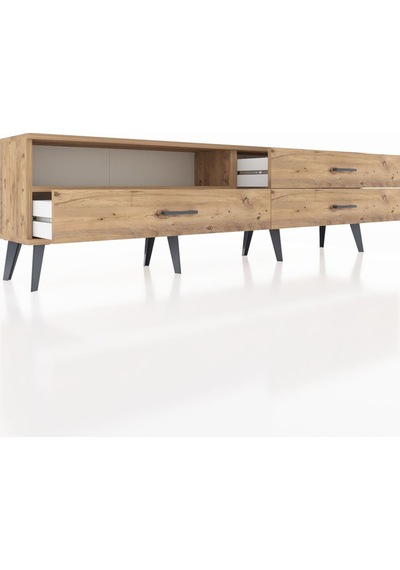 Arges Tv Ünitesi Tek Raflı 3 Çekmeceli 176x30x51 Çam-çam/çam Atlas Çam/atlas Çam