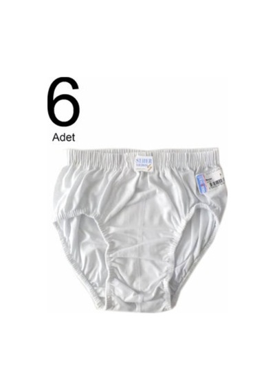 Seher Erkek Çocuk Beyaz 6'lı Paket Pamuk Külot Beyaz