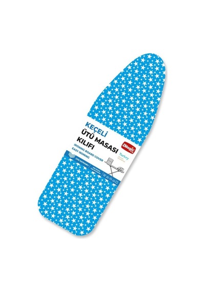 Magic Lady Retro Model 122x45 Cm Mavi Yıldız Desenli Keçeli Ütü Masası Kılıfı