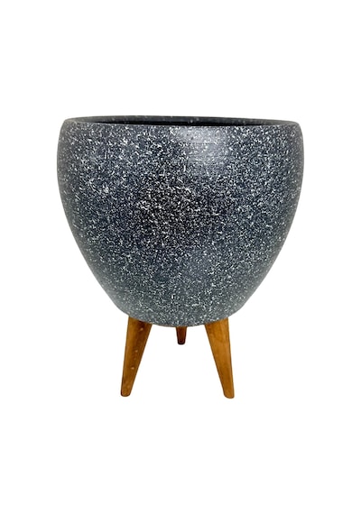 Bitki TasarımıGri Granit Toprak Saksı 3 Ayaklı 15 Cm