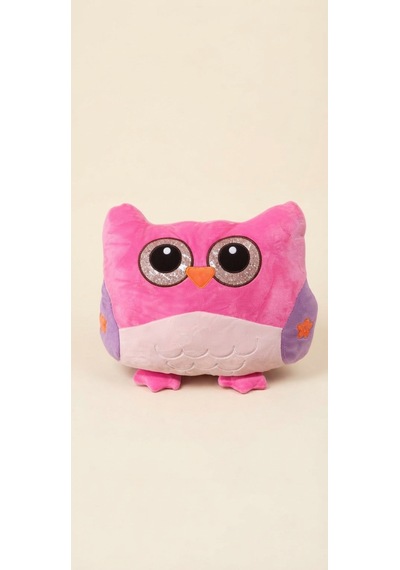 Peluş Baykuş Yastık 40 Cm Pembe