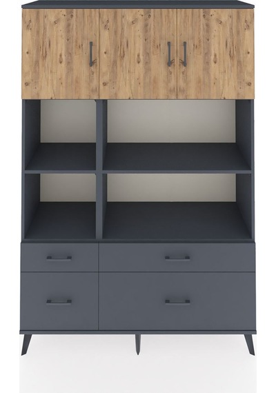 Hyperion Dolap 8 Raflı 4 Çekmeceli 3 Kapaklı 132x44x195 Antrasit-çam/antrasit Atlas Çam/antrasıt Hyperion Dolap 8 Raflı 4 Çekmeceli 3 Kapaklı 132x44x195 Antrasit-çam/antrasit Atlas Çam/antrasıt