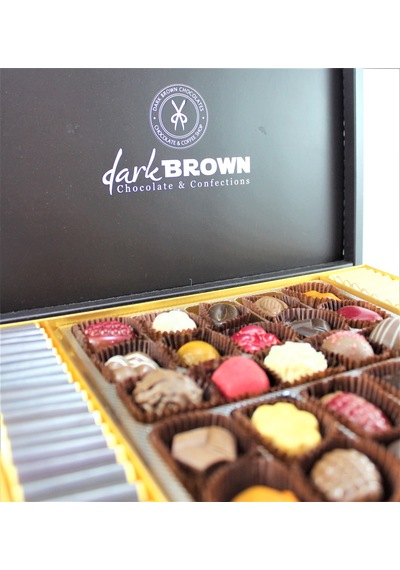Dark Brown Hediye Çikolata 25 Adet Spesiyel ve Türüf ile 40 Madlen Katkısız Çikolata