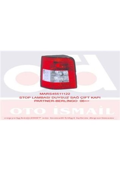 Mars 511122 Stop Lambası Duysuz Sağ Çift Kapı Partner- berlıngo 06 6351.cx