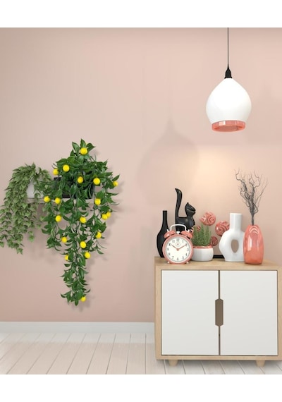 Yapay Çiçek Saksıda Sarkan Limon 60*20cm