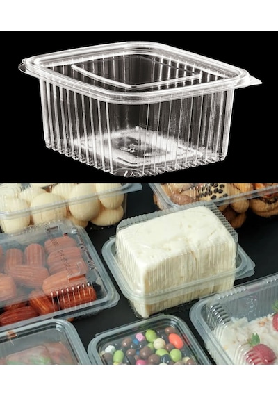 Plastik Saklama Kabı 500 Gr 25 Adet Plastik Kapaklı Kase Sızdırmaz Kap Şeffaf Kullan At Kase