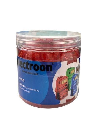 Electroon Kırmızı Cat6 Ezrj45 Açık Uçlu Soket 8p/8c - 100adet
