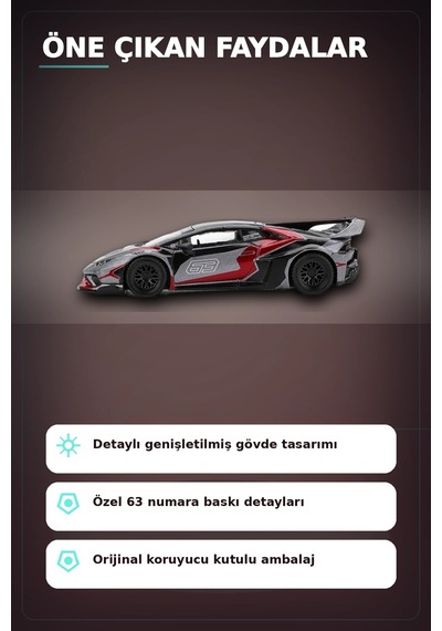 1/64 Metal Diecast Lb Works Lamborghini Huracan Gt Ronin - Tekli Koleksiyonluk Model Araba Bx-313399