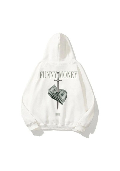 Startmore Unisex Funny Money Sweatshirt Hoodie Beyaz Beyaz
