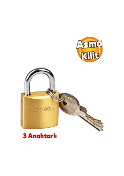 Cmc Sarı Asma Kilit 3 Anahtarlı 38 Mm