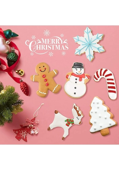 Yılbaşı Noel Çam Ağacı Yıldızlı Kurabiye Kalıbı Yeni Model Goldcakes