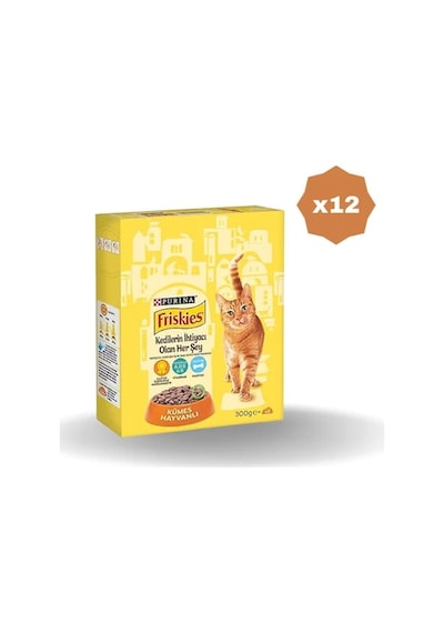 Felix Kedi Friskies Yetişkin Kümes Hayvanlı Kuru Mama 300 Gr - 12 Adet