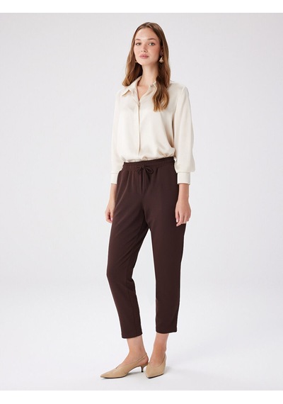 Faik Sönmez Comfort Fit Krep Örme Pantolon W27pnt002 Bw27pnt00230 Kahve