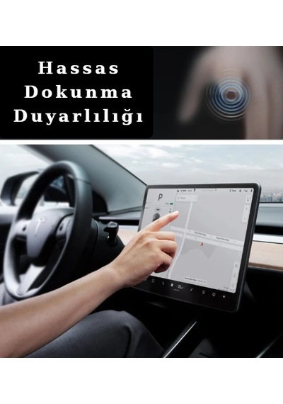 Fuchsia Tesla Skywell Et5 Araç Multimedia Lcd Ekranı İçin Şeffafçizilmez Temperli Cam Koruma