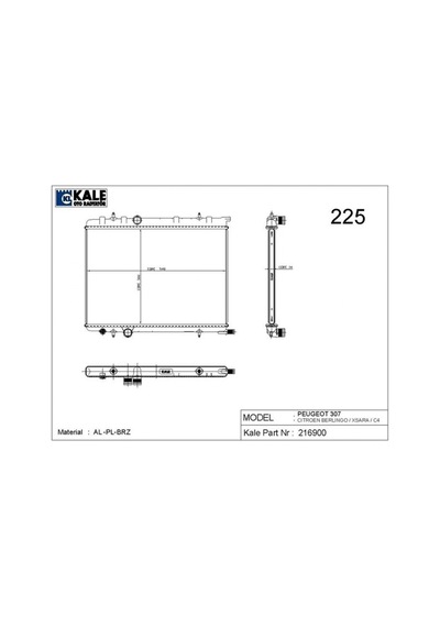 Radyatör - 475 - P307 1.4 İe-xsara-berlıngo 1.6 İe 16v 1 Sıra - Dpmıx-hb - Alb Sistem