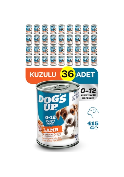 Dogs Up Yaş Yavru Köpek Maması Kuzu Etli 415gr 36lı