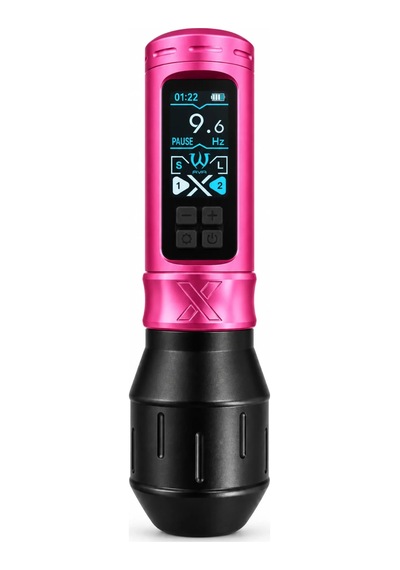 Ava X 4.0 Stroke Pink Kablosuz Dövme Makinesi Seti - Led Ekran Dövme Makinesi Seti