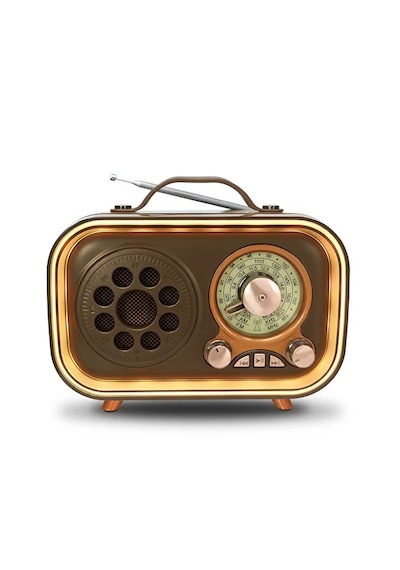 Renkli Aydınlatmalı Taşınabilir Nostaljik Bluetooth Hoparlör Usb Tf Aux Fm/am/sw Radyo