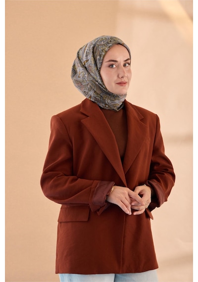 Silk Home Yaz Esintisi Eşarp 150002-07 Koyu Vizon, Vizon, Yağ Yeşili, Taba
