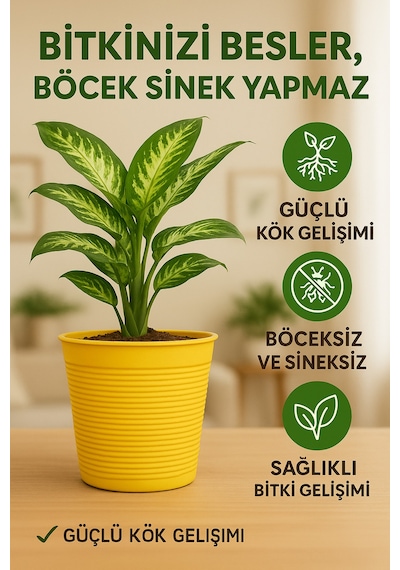 Saksı Değişim Seti 10 Litre Böcek Sinek Yapmayan Organik Çiçek Toprağı + 9,5 Litre Dekoratif Saksı