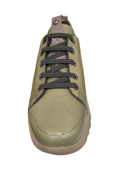 Mammamia 24k-3585 Kauçuk Taban Kadın Deri Ayakkabı Olive