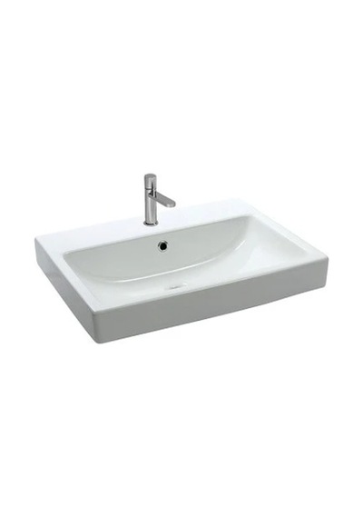 Batarya Delikli Tezgah Üstü Lavabo Beyaz