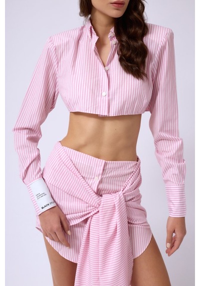 Etiler Collection Bağlamalı Çizgili Etek Pembe