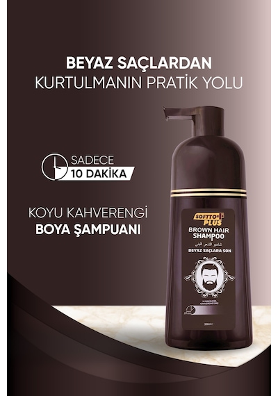 Saça Doğal Görünümünü Geri Kazandıran Koyu Kahve Şampuan 350ml