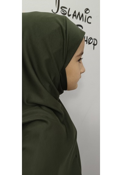 Dua İslamic Shop Kız Çocuk Tek Parça Namaz Elbisesi Haki Yeşili Haki