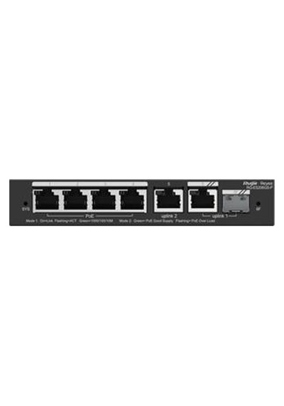 Ruıjıe Reyee Rg-es206gs-p 4 Port Gıgabıt + 2xgb Rj45/1xsfp Combo Uplınk Cloud Yönetilebilir 54w Poe Metal Kasa Swıtch Arz
