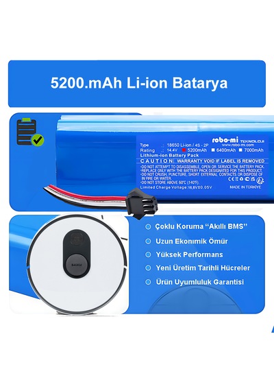 Roıdmi Eve Plus 5200mAh Robot Süpürge Bataryası